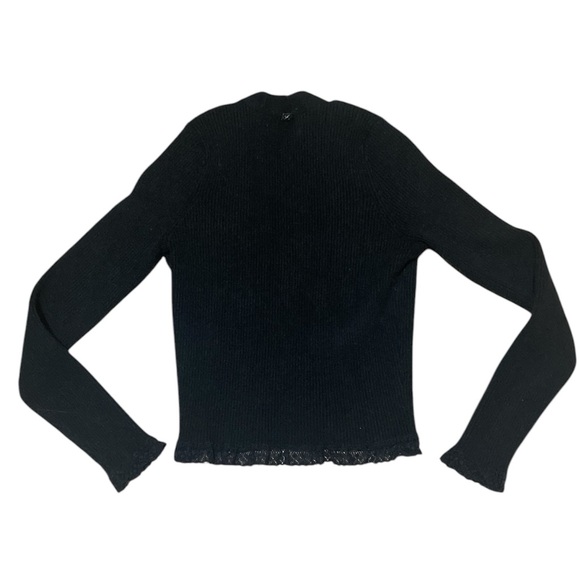 For Love and Lemons Nina V Neck Plunge Rib Knit Cardigan - Picture 5 of 8